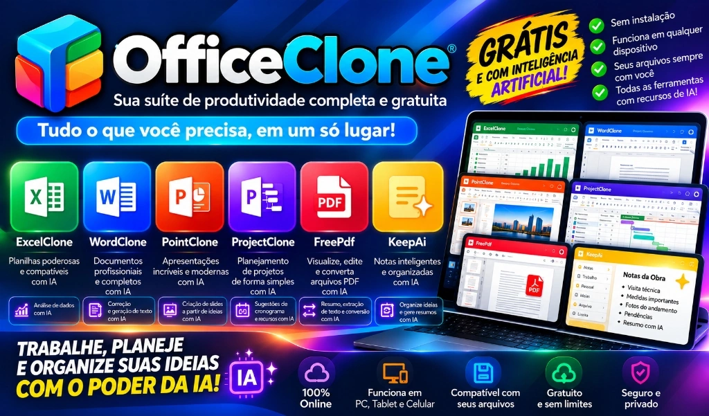 OfficeClone® - ExcelClone, WordClone, PointClone, ProjectClone, FreePdf, KeepAi